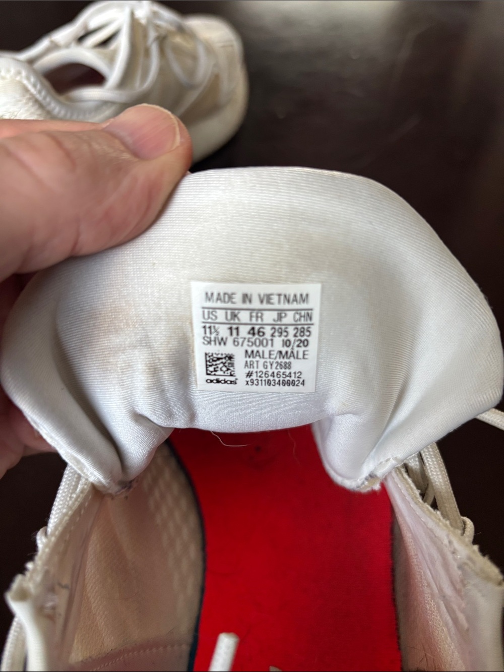 adidas Originals ZX 2K Boost White and Cream Athletic Sneakers - Picture 6 of 7